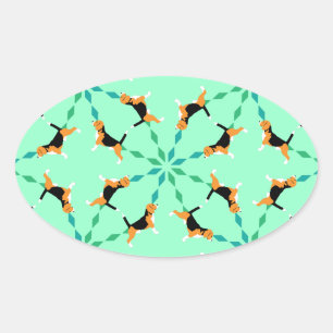 Beagle style oval sticker
