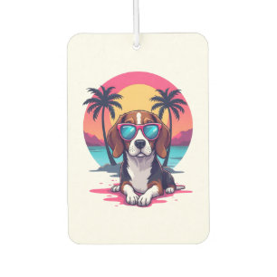 Beagle Sunset Background Shirt, Beagle Mom, Beagle Car Air Freshener