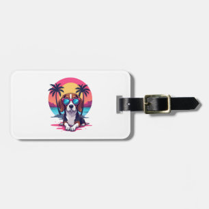 Beagle Sunset Background Shirt, Beagle Mum, Beagle Luggage Tag
