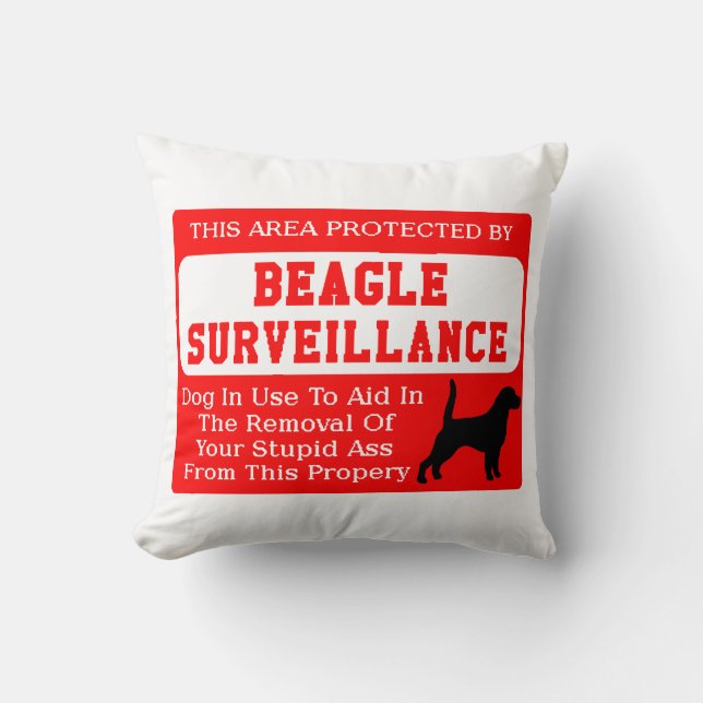 beagle surveillance.png cushion (Front)