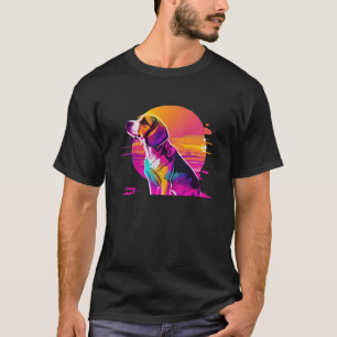Beagle Synthwave 80s Retrowave Aesthetic T-Shirt