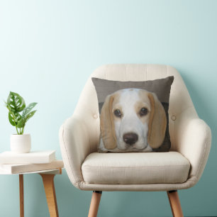 Beagle Tan and White Cushion
