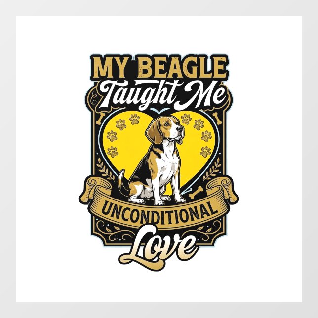 Beagle Taught Me Unconditional Love Dog Heart Paws (Sheet)