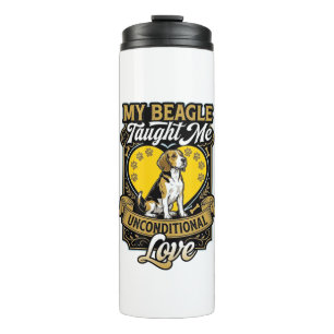 Beagle Taught Me Unconditional Love Dog Heart Paws Thermal Tumbler