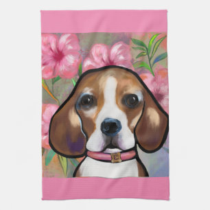 Beagle tea towel