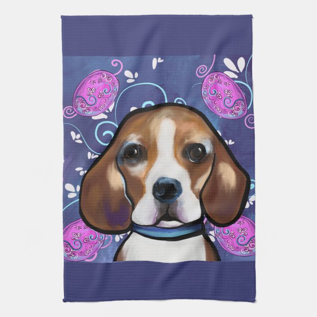 Beagle        tea towel (Vertical)