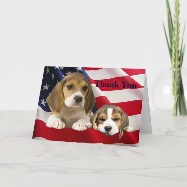 Beagle Thank You Greeting Card (Front)