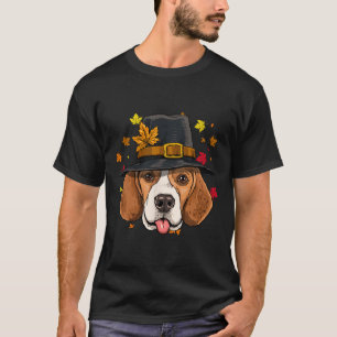 Beagle Thanksgiving Pilgrim Turkey Day Autumn Fall T-Shirt