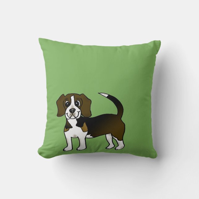 Beagle Throw Pillow (Front)