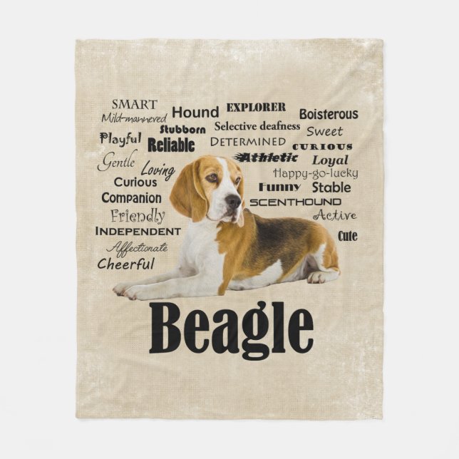 Beagle Traits Fleece Blanket (Front)