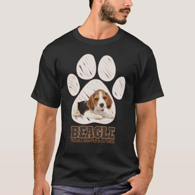 Beagle, Trouble Wrapped in Cuteness T-Shirt (Front)