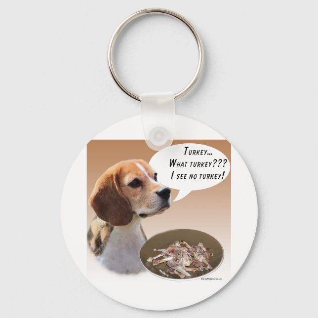 Beagle Turkey Key Ring (Front)