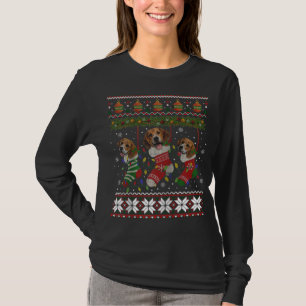 Beagle Ugly Christmas Beagle Dog Cute Socks Xmas T-Shirt