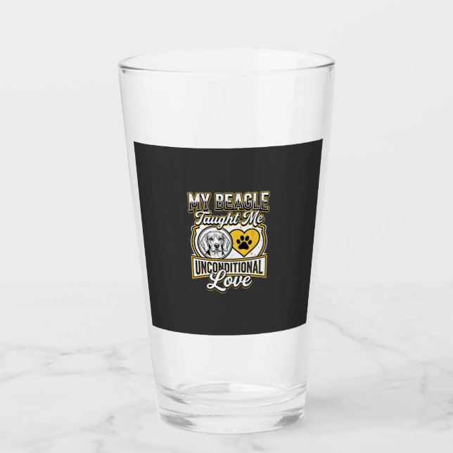 Beagle Unconditional Love Dog Owner Glass (Front)