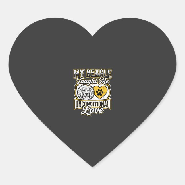 Beagle Unconditional Love Dog Owner Heart Sticker (Front)