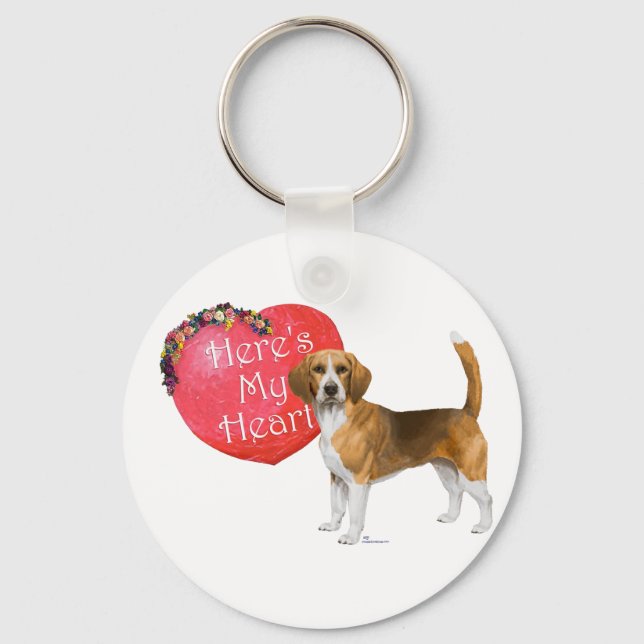 Beagle Valentine Key Ring (Front)