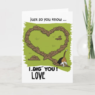 Beagle Valentines card; Dog Beagle love card