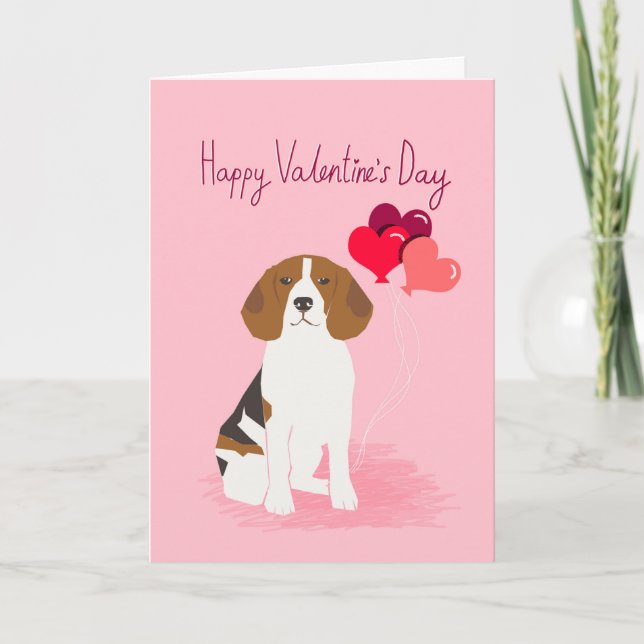 Beagle Valentines Day Love card (Front)
