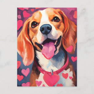 Beagle Valentines day Postcard