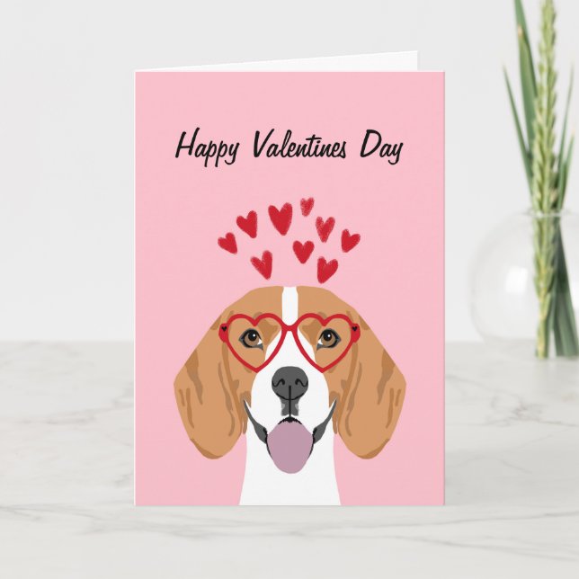Beagle Valentines Dog Card - dog valentines love (Front)
