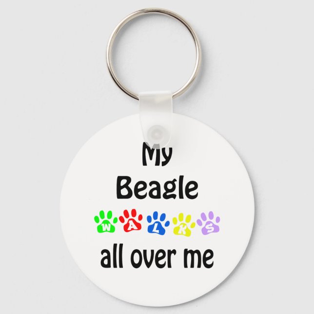 Beagle Walks Design Key Ring (Front)