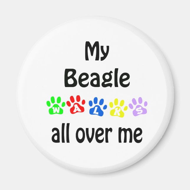 Beagle Walks Design Magnet (Front)