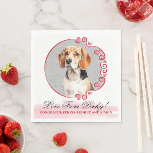 Beagle Wedding Napkins With Dogs Photo