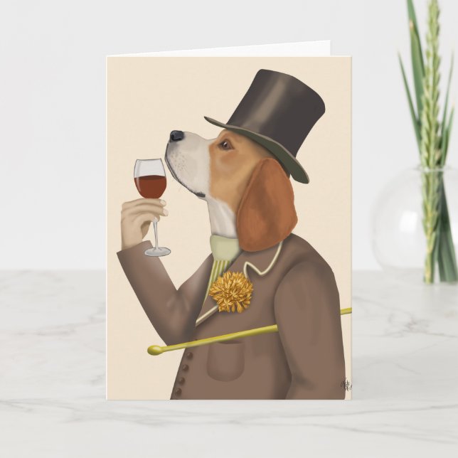 Beagle Wine Snob Card (Front)