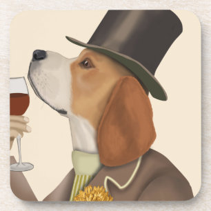 Beagle Wine Snob Coaster