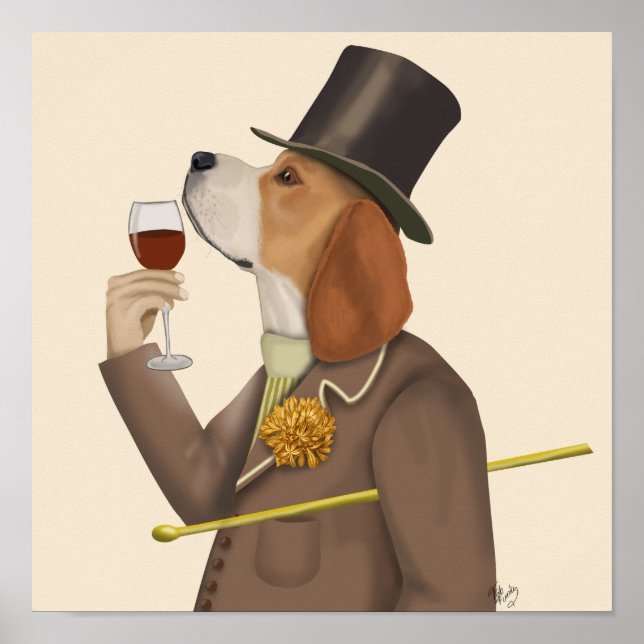 Beagle Wine Snob Poster (Front)
