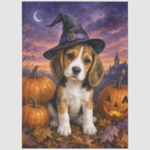 Beagle Witch Hat Pumpkin Tissue Paper