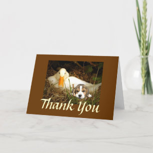 Beagle With Duck Thank You Card
