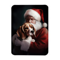 Beagle With Santa Claus Festive Christmas
