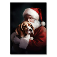 Beagle With Santa Claus Festive Christmas