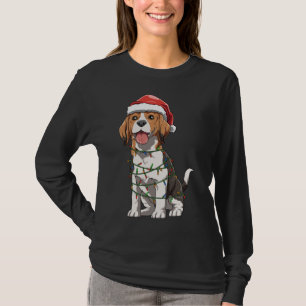 Beagle With Santa Hat Christmas Themed Beagle Love T-Shirt