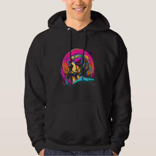 Beagle with Sunglasses Retro Design Hoodie