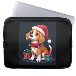 Beagle Xmas Lighting Santa Beagle Dog Christmas Ta Laptop Sleeve