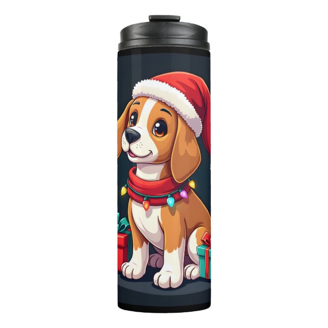 Beagle Xmas Lighting Santa Beagle Dog Christmas Ta Thermal Tumbler (Front)
