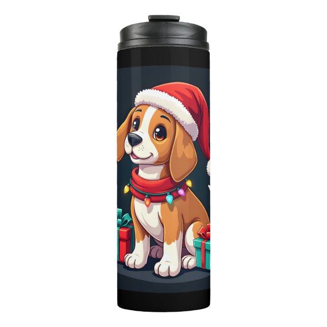 Beagle Xmas Lighting Santa Beagle Dog Christmas Ta Thermal Tumbler (Front)