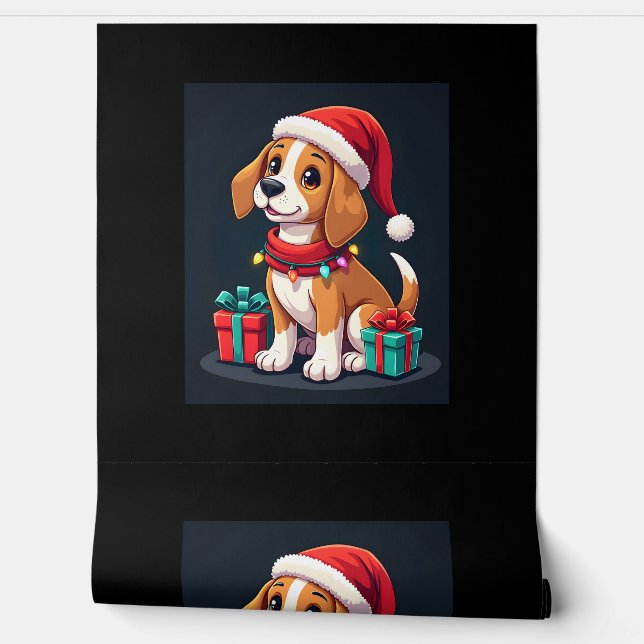 Beagle Xmas Lighting Santa Beagle Dog Christmas Ta Wallpaper (Unrolling)