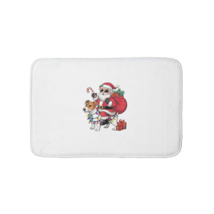 Beagle Xmas Lighting Santa Riding Beagle Dog Chris Bath Mat