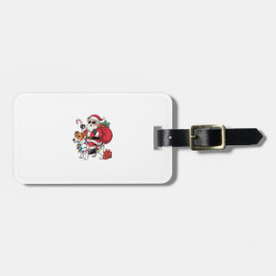 Beagle Xmas Lighting Santa Riding Beagle Dog Chris Luggage Tag