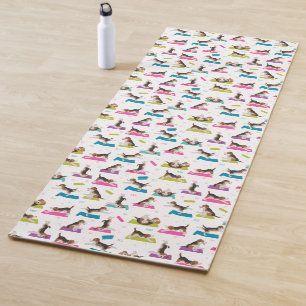 Beagle yoga pose mat