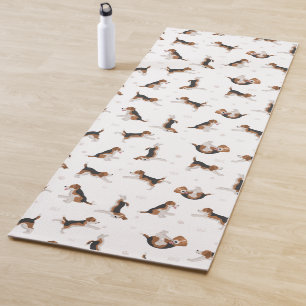 Beagle yoga pose yoga mat
