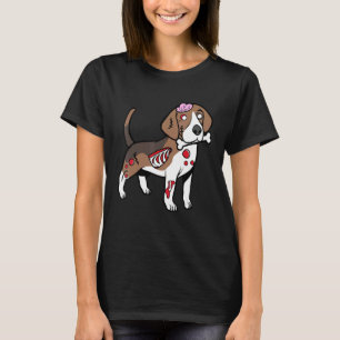 Beagle Zombie Dog Bone Costume Cute Animal Hallowe T-Shirt