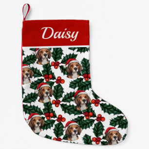 Beagles and Holly Small Christmas Stocking