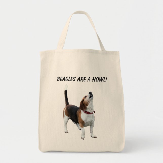 Beagles Are A Howl Cute Dog Tote Bag (Front)