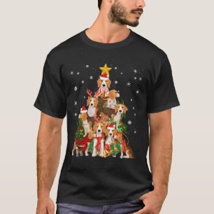 Beagles Christmas Tree Lights Funny Dog Xmas Gift T-Shirt