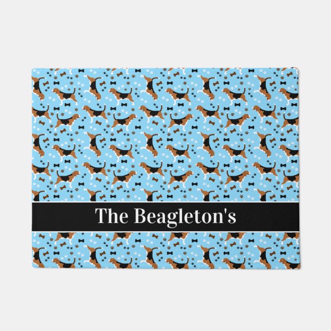 Beagles Cute Beagle Dog Personalised Doormat (Front)