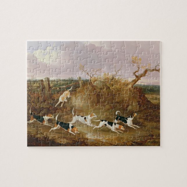 Beagles in Full Cry, 1845 (oil on canvas) Jigsaw Puzzle (Horizontal)